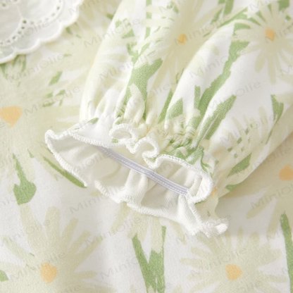 Baby Girl Flower Green Romper - image 5