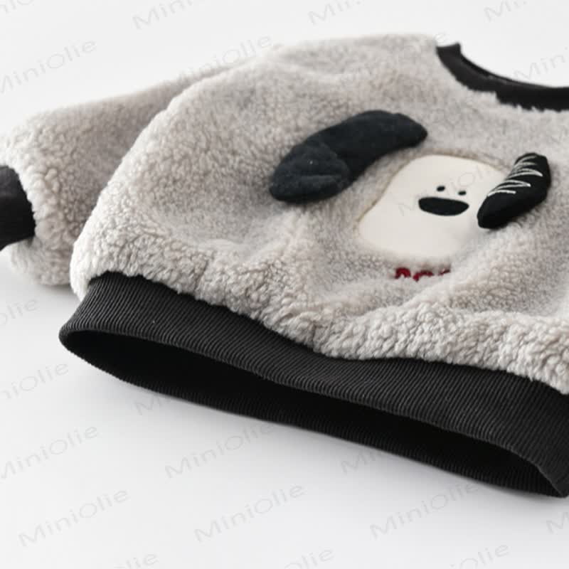 Baby Toddler Puppy Applique Fleece Pullover and Jogger 2-piece Set - image 5