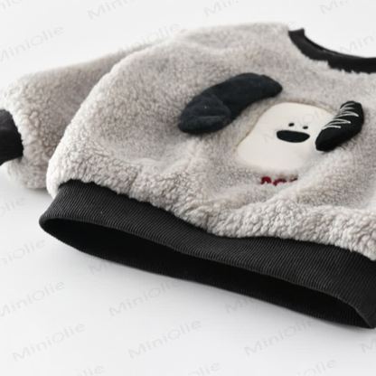Baby Toddler Puppy Applique Fleece Pullover and Jogger 2-piece Set - image 5