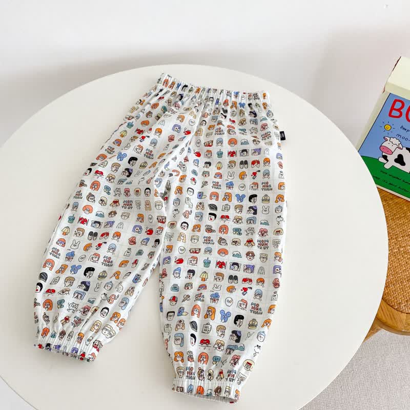 Toddler Colorful Bear Flower Strawberry Pants - White - 10Y - image 16