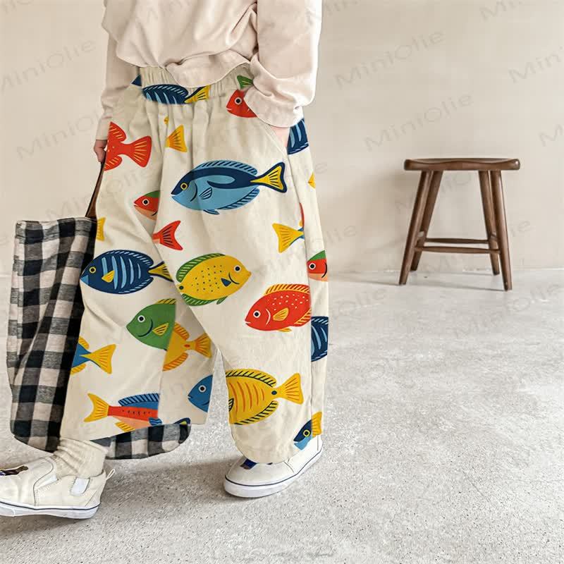 Baby Colorful Fish Pants - Beige - 2-3T - image 1