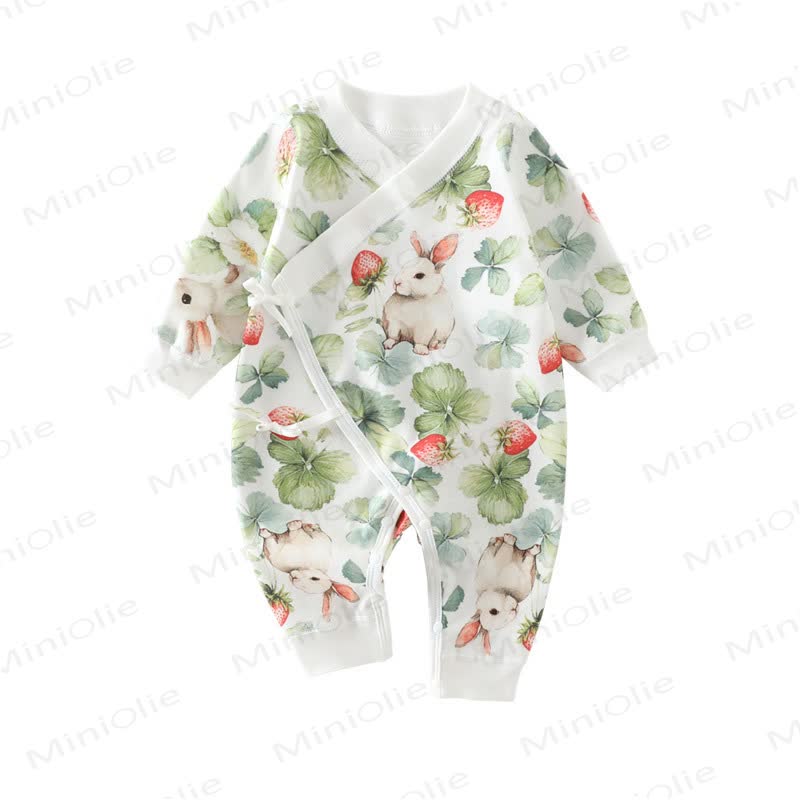 Baby Newborn Bunny Cotton Kimono Romper - image 4