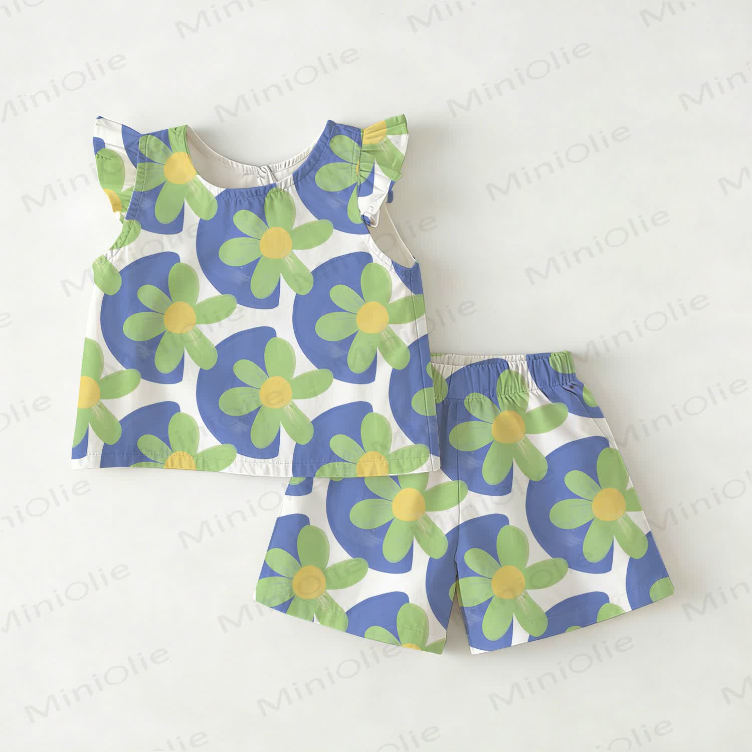 Baby Toddler Flower Top and Shorts 2-piece Set - White - 3-4T - image 1