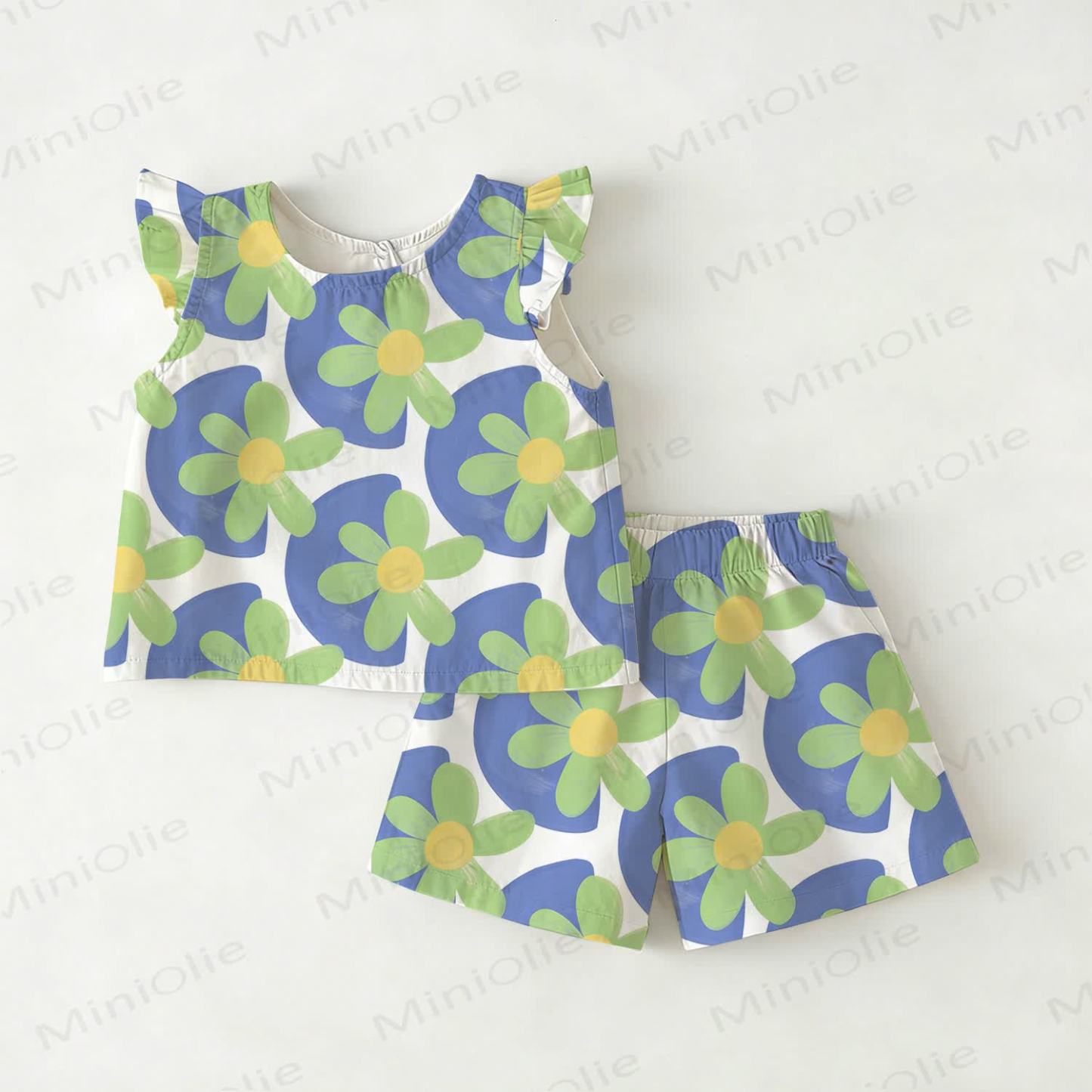Baby Toddler Flower Top and Shorts 2-piece Set - White - 3-4T - image 1