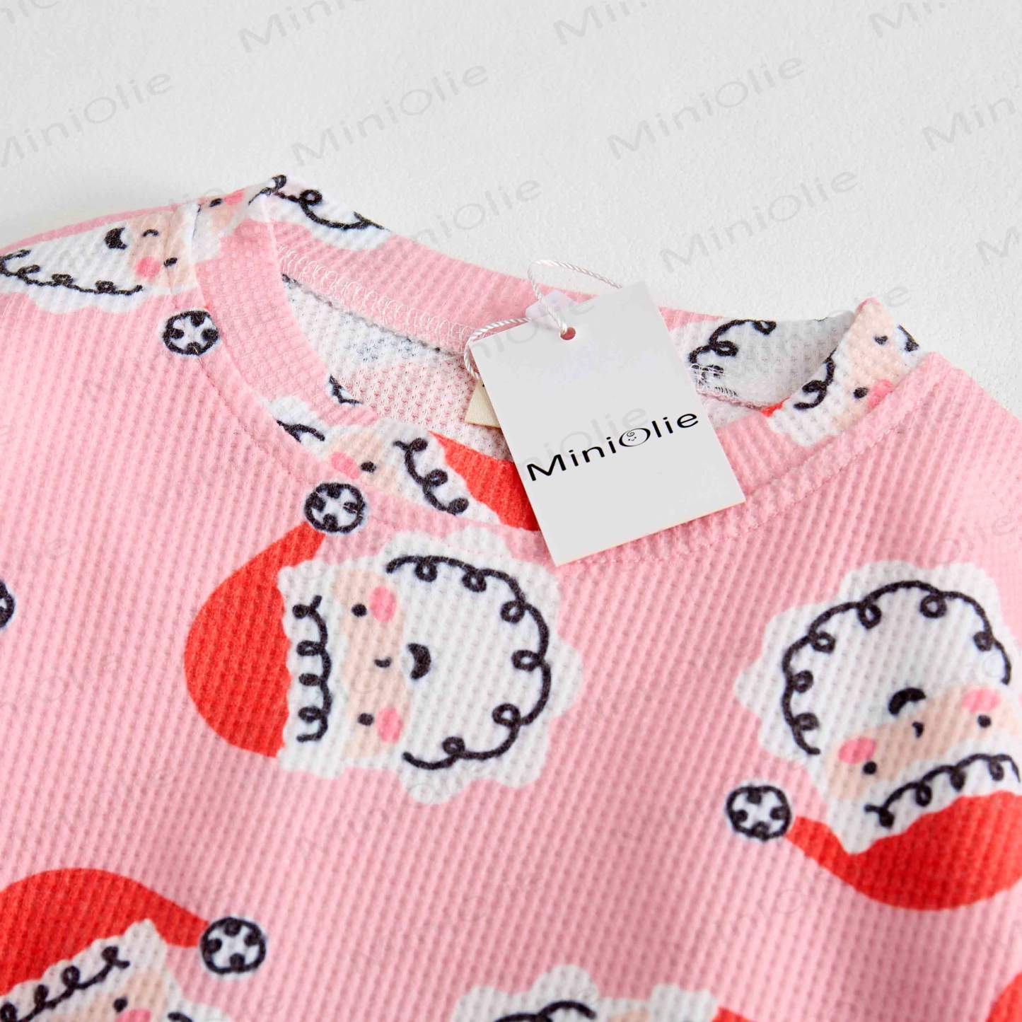 Baby Waffle Christmas Santa Claus Sweatshirt 2-piece Set - image 3