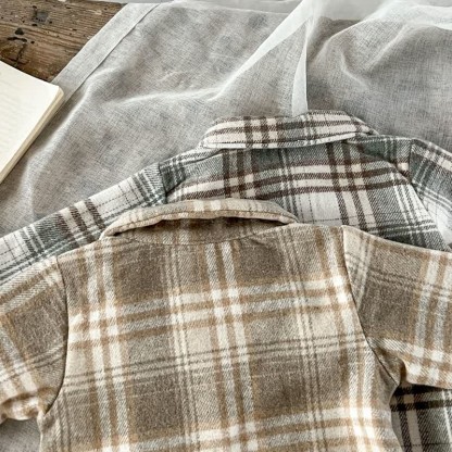 Baby Retro Plaid Lapel Romper/Bodysuit - image 13