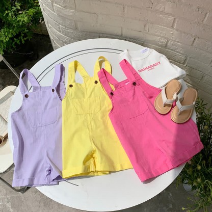 Toddler Solid Color Youthful Overalls - image 6