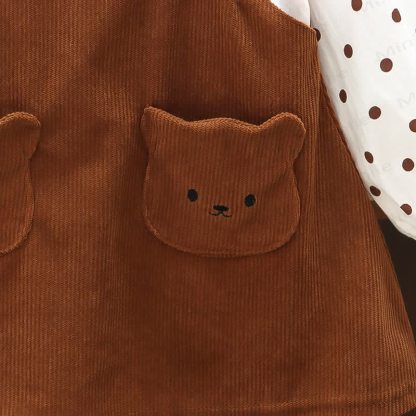 Baby Toddler Dot Bear Fake 2pcs Dress - image 16