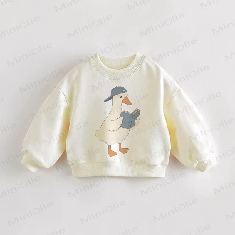 Baby Toddler Reading Goose Cream Sweatshirt - Cream - 3-5T - image 1