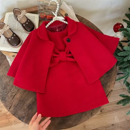 Toddler Cape and Bow Dress 2-piece Set - image 3