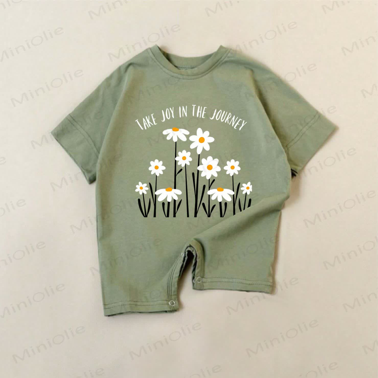 TAKE JOY IN THE JOURNEY Baby Green Daisy Romper - Green - 18-24M - image 1