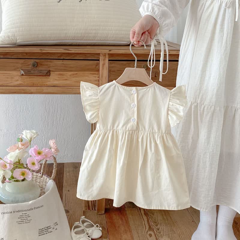 Toddler Embroidered Strawberry Ruffle Sleeves Dress - image 26