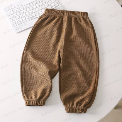 Baby Toddler Waffle Solid Color Pants - Brown - 6-7T - image 3