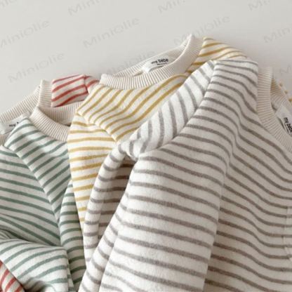 Baby Round Neck Striped Romper - image 8