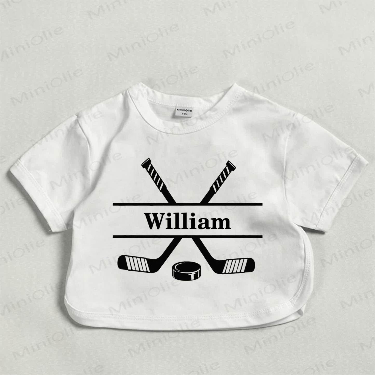 Customized Hockey Baby Write Your Name White T-shirt - image 1