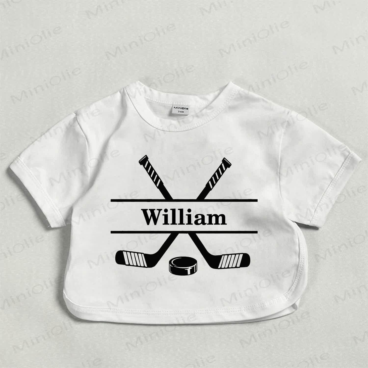 Customized Hockey Baby Write Your Name White T-shirt - image 1