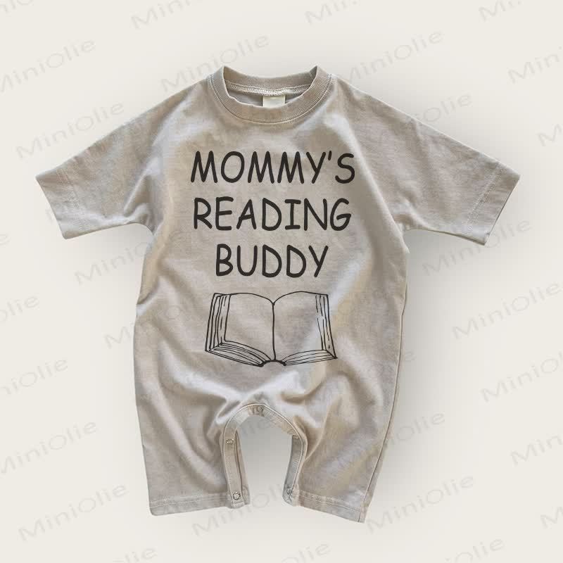 MOMMY'S READING BUDDY Baby Grey Romper - Warm Grey - 18-24M - image 1
