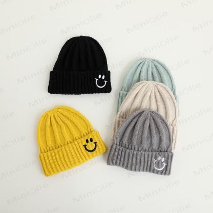Baby Embroidered Smile Knitted Beanie - image 3