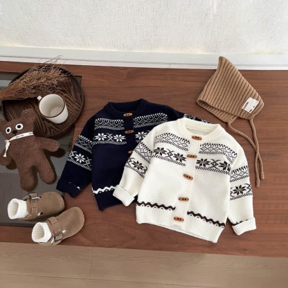 Baby Boy Vintage Jacquard Knit Cardigan - image 6