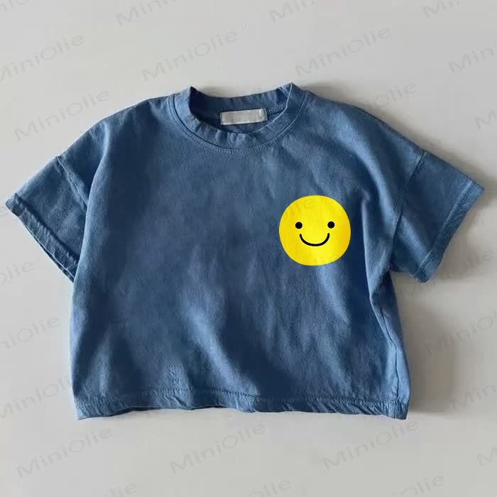 Baby Smile Print Blue T-shirt - Blue - 18-24M - image 1