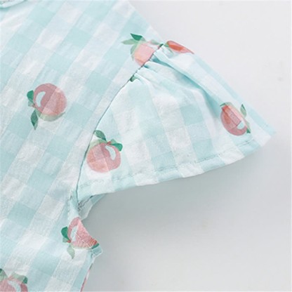 Toddler Green Plaid Peach Lovely Dress - image 5