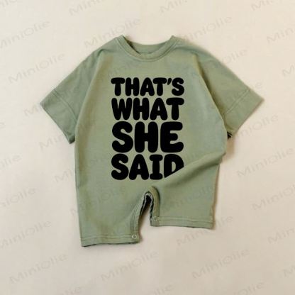 THAT'S WHAT SHE SAID Baby Green Romper - Green - 18-24M - image 1
