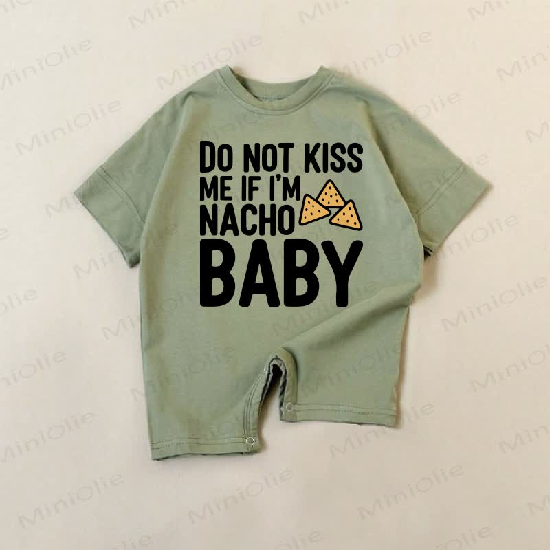 DO NOT KISS ME IF I'M NACHO BABY Baby Green Romper - Green - 18-24M - image 1