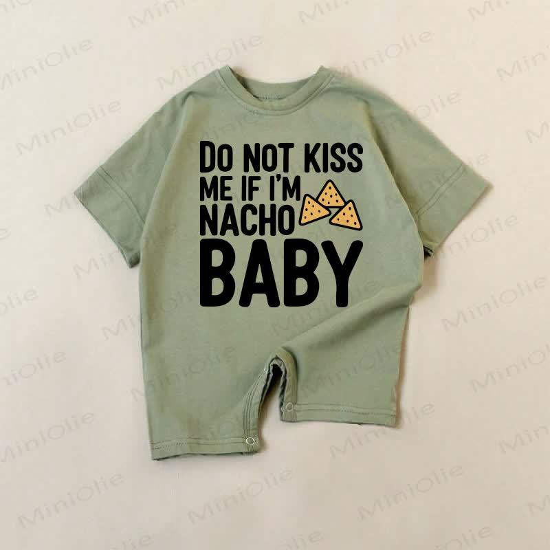 DO NOT KISS ME IF I'M NACHO BABY Baby Green Romper - Green - 18-24M - image 1