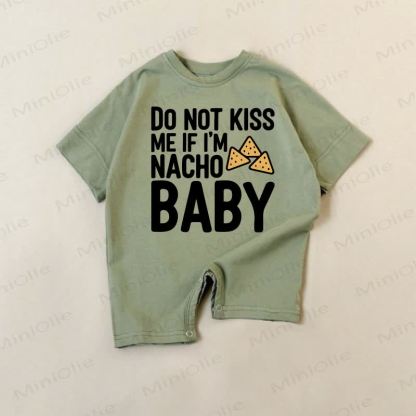 DO NOT KISS ME IF I'M NACHO BABY Baby Green Romper - Green - 18-24M - image 1