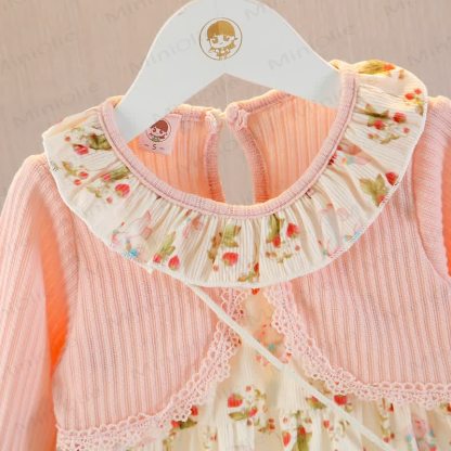 Baby Toddler Flower Dress with Strawberry Bag - image 3