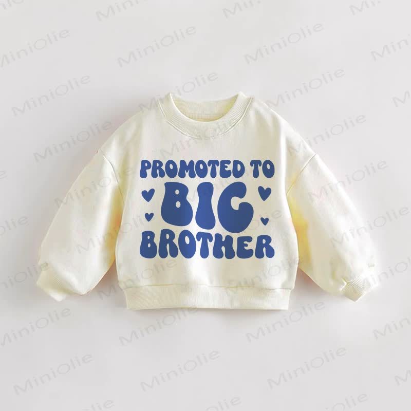 PROMOTED TO BIG BROTHER Baby Toddler Slogan Cream Sweatshirt - Cream - 3-5T - image 1