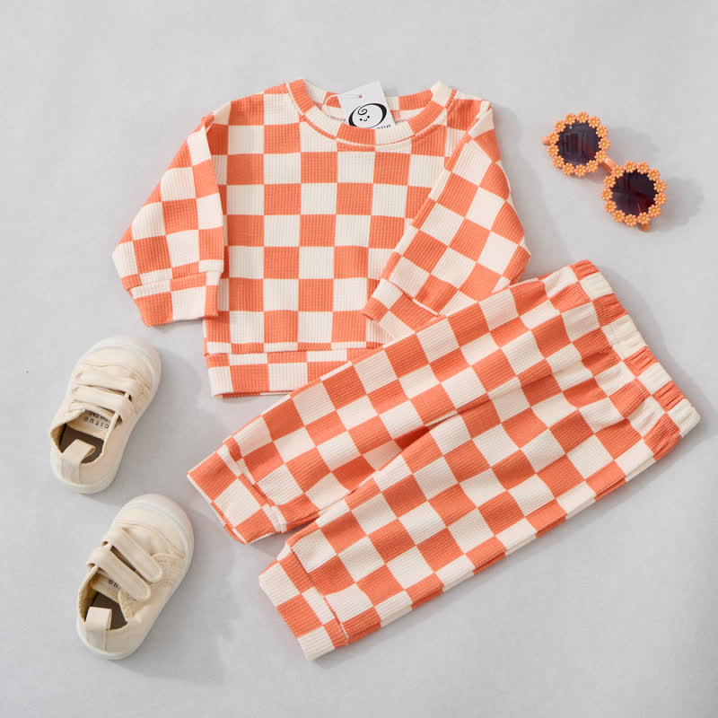Baby Toddler Checkerboard Waffle 2-piece Set - image 3