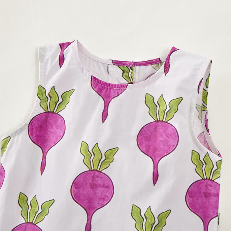 Baby Toddler Beetroot Print 2-piece Sleeveless Set - image 5
