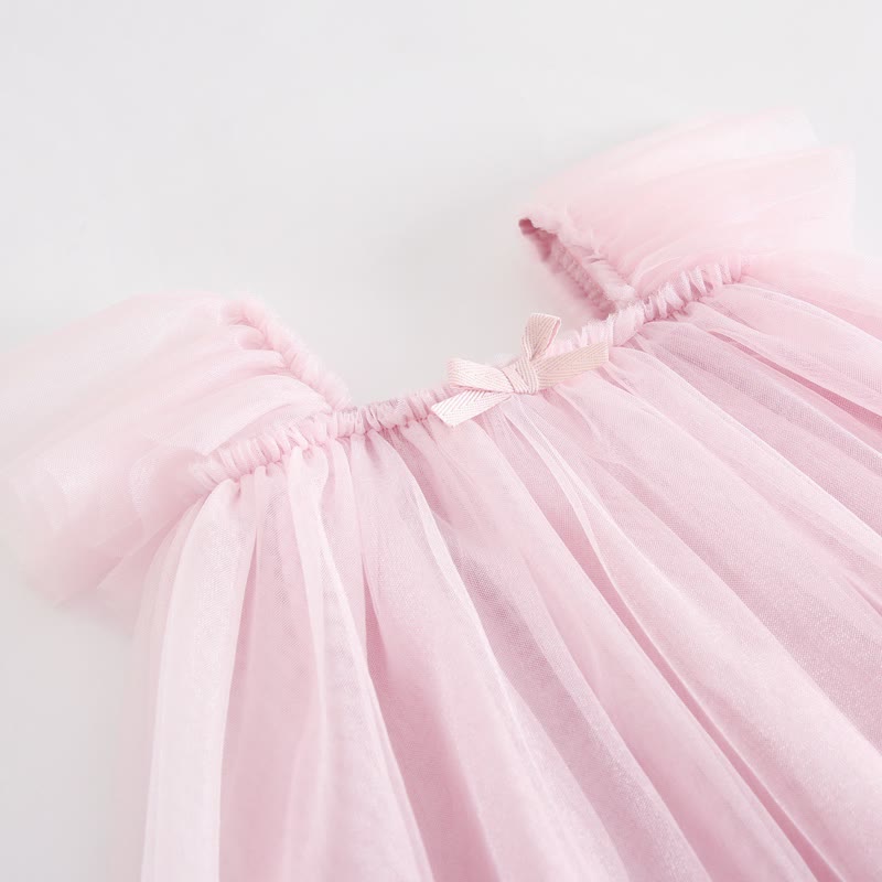 Baby Toddler Solid Color Tulle Bow Dress - image 5