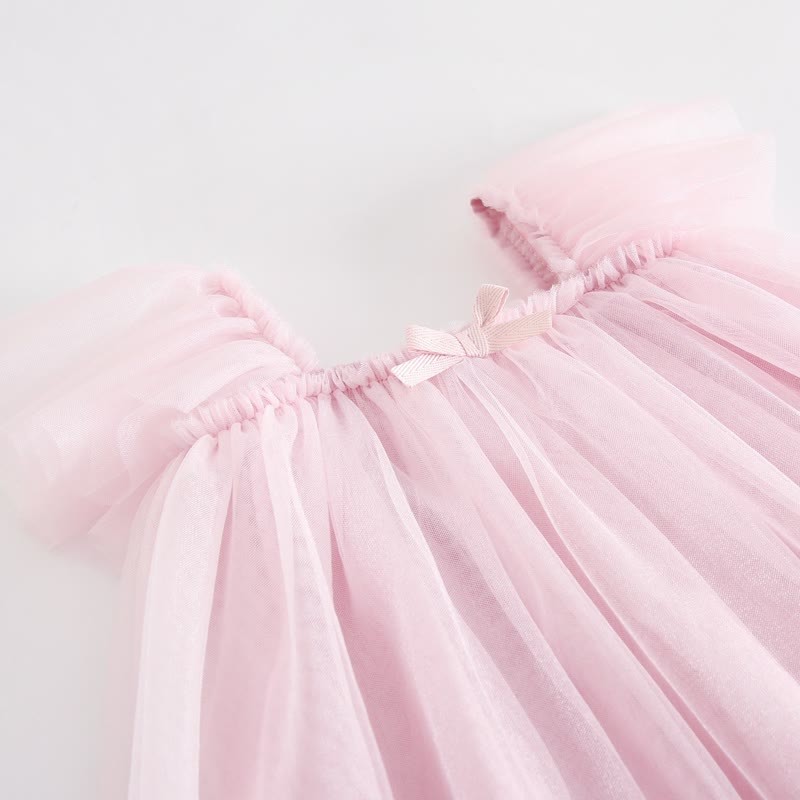 Baby Toddler Solid Color Tulle Bow Dress - image 5