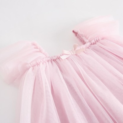 Baby Toddler Solid Color Tulle Bow Dress - image 5