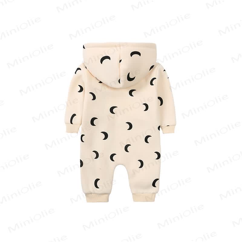 Baby Moon Print Hooded Romper - image 2