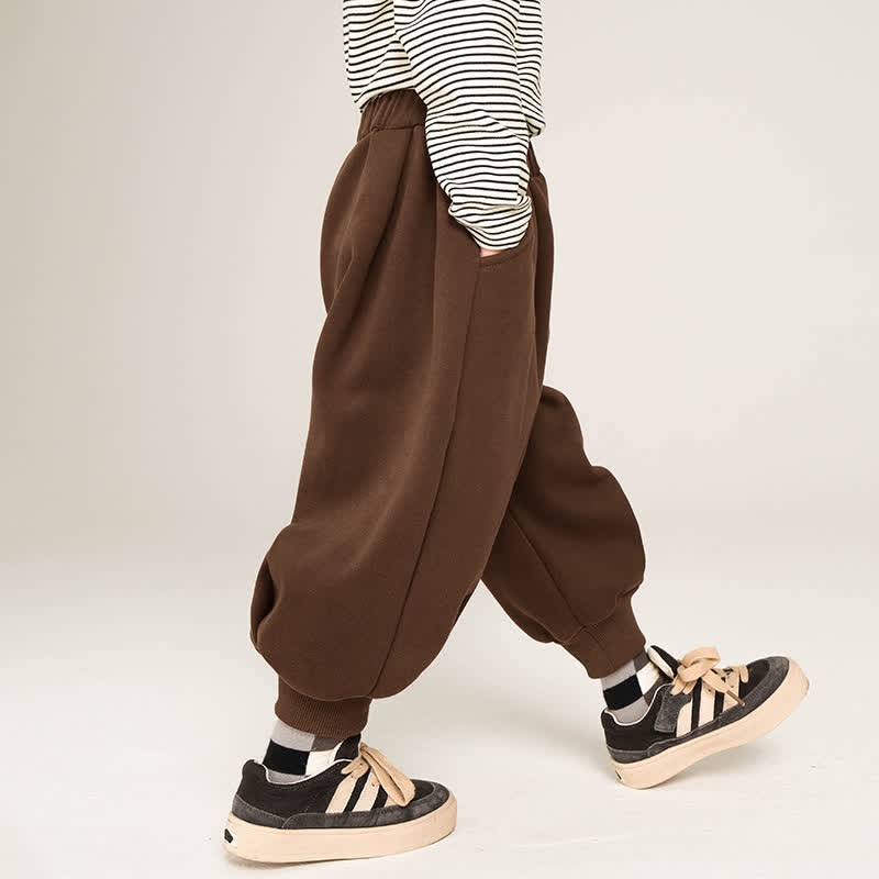 Toddler Solid Color Brown Jogger Pants - image 2