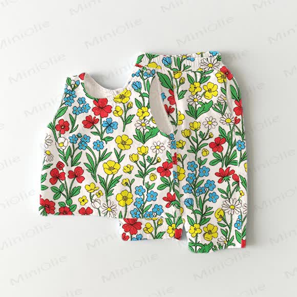 Baby Toddler Girls Floral Top and Shorts 2-piece Set - White - 3-4T - image 1