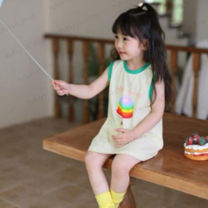 Toddler Baby Girl Cartoon Print Sleeveless Dress - image 7