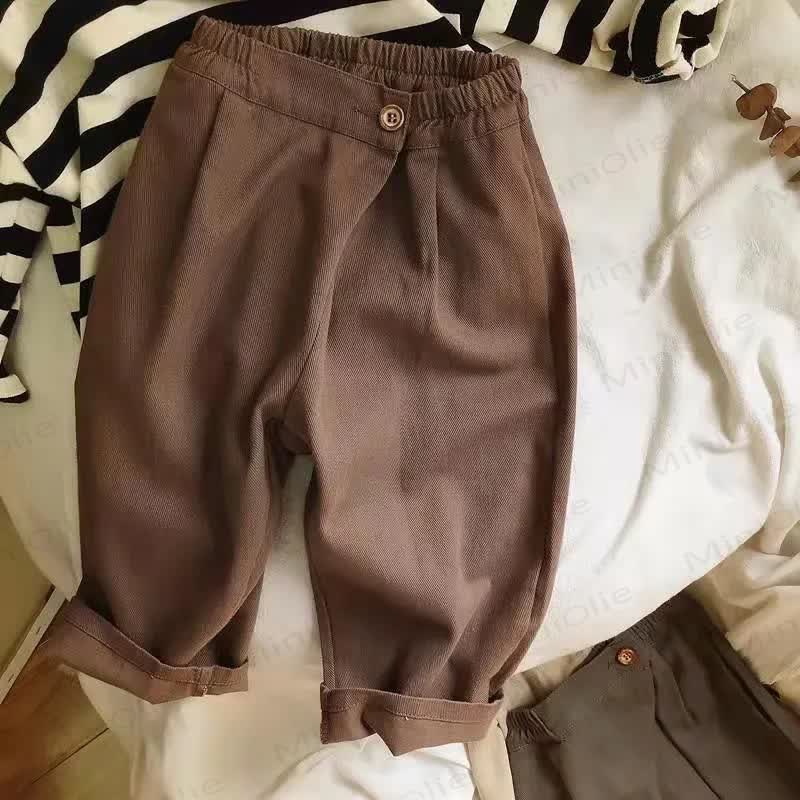 Baby Toddler Solid Color Pants - Coffee - 8Y - image 5