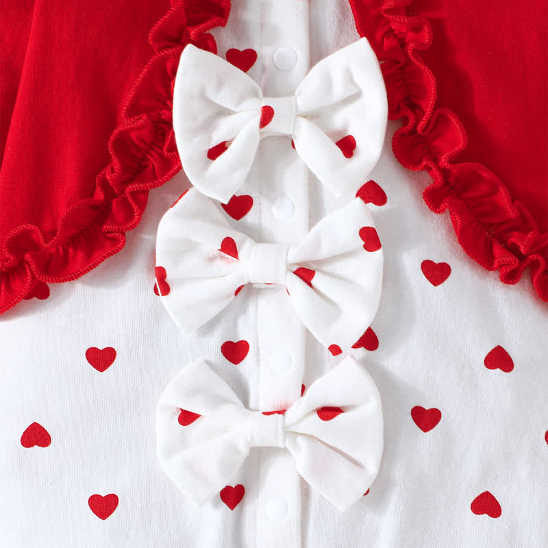 Baby Girl Bow Love Heart Romper with Headband - image 6