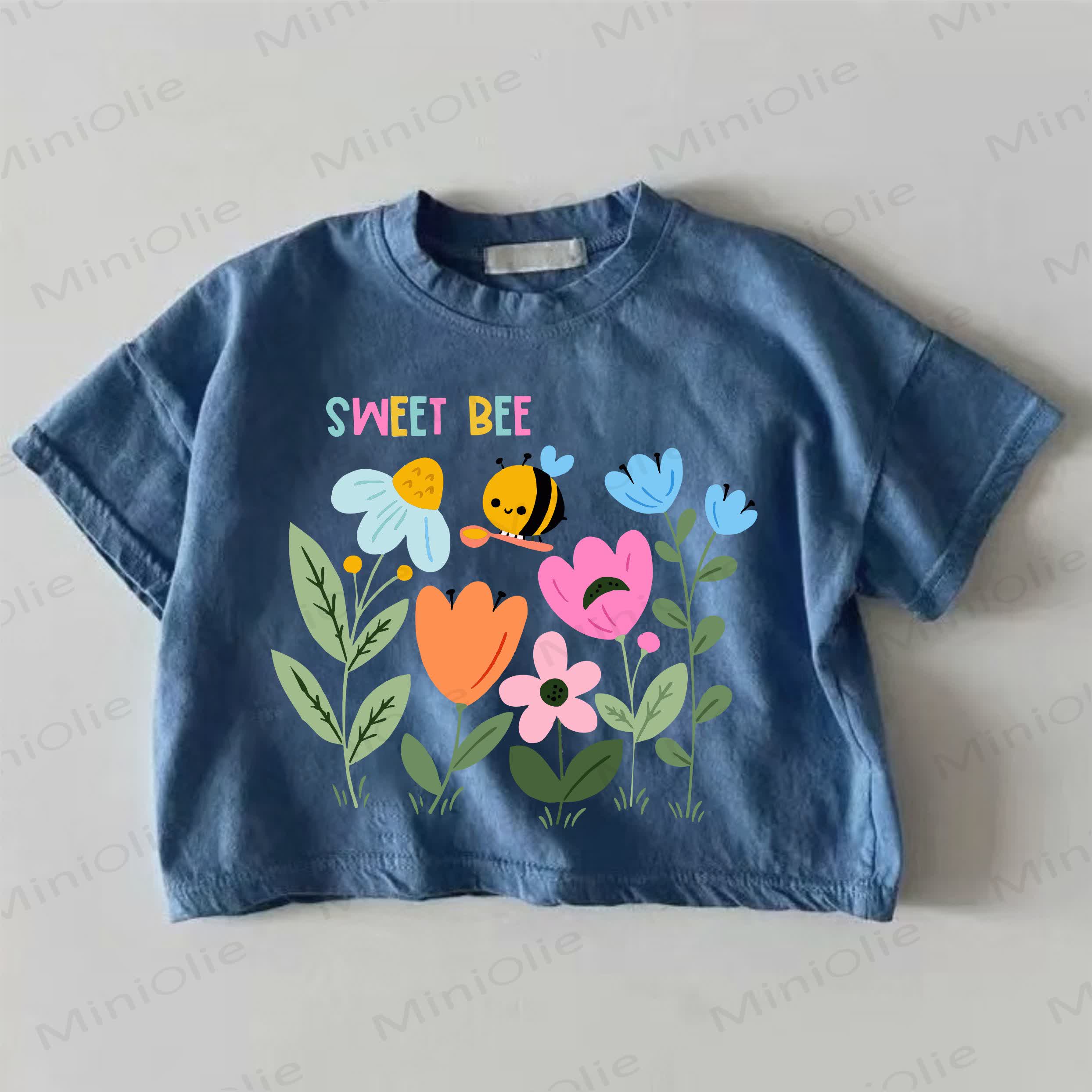 SWEET BEE Baby Bee Print Blue T-shirt - Blue - 18-24M - image 1