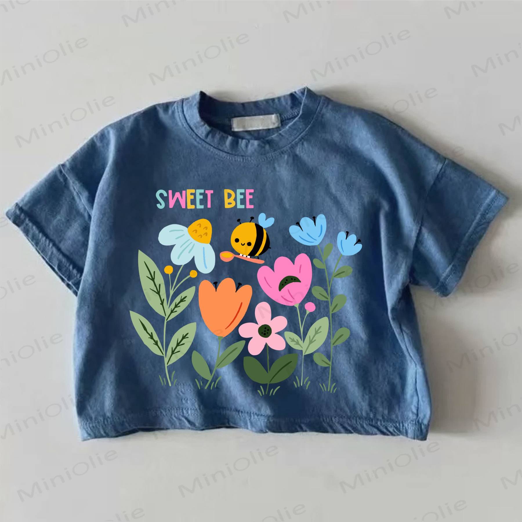 SWEET BEE Baby Bee Print Blue T-shirt - Blue - 18-24M - image 1