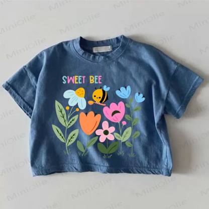 SWEET BEE Baby Bee Print Blue T-shirt - Blue - 18-24M - image 1
