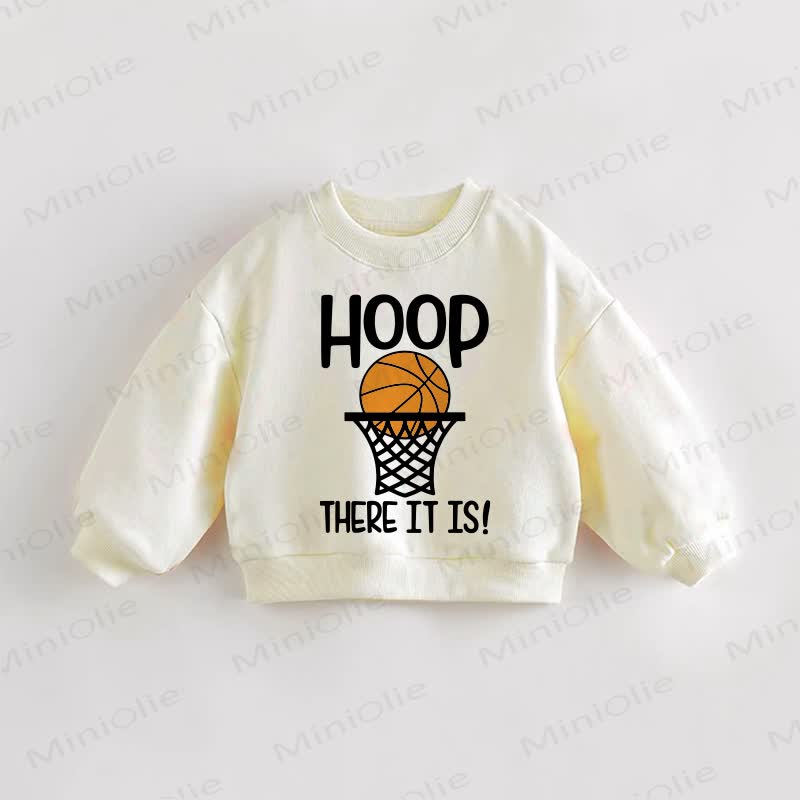 HOOP THERE IT IS! Baby Toddler Basketball Sweatshirt - Cream - 3-5T - image 1