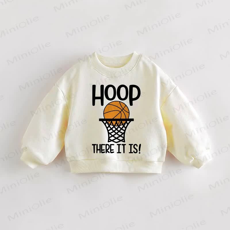 HOOP THERE IT IS! Baby Toddler Basketball Sweatshirt - Cream - 3-5T - image 1