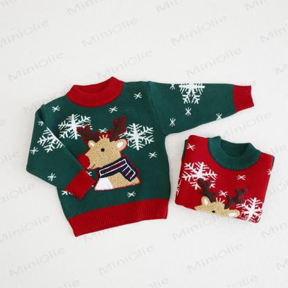 Toddler Lovely Reindeer Snow Knitted Sweater - image 5