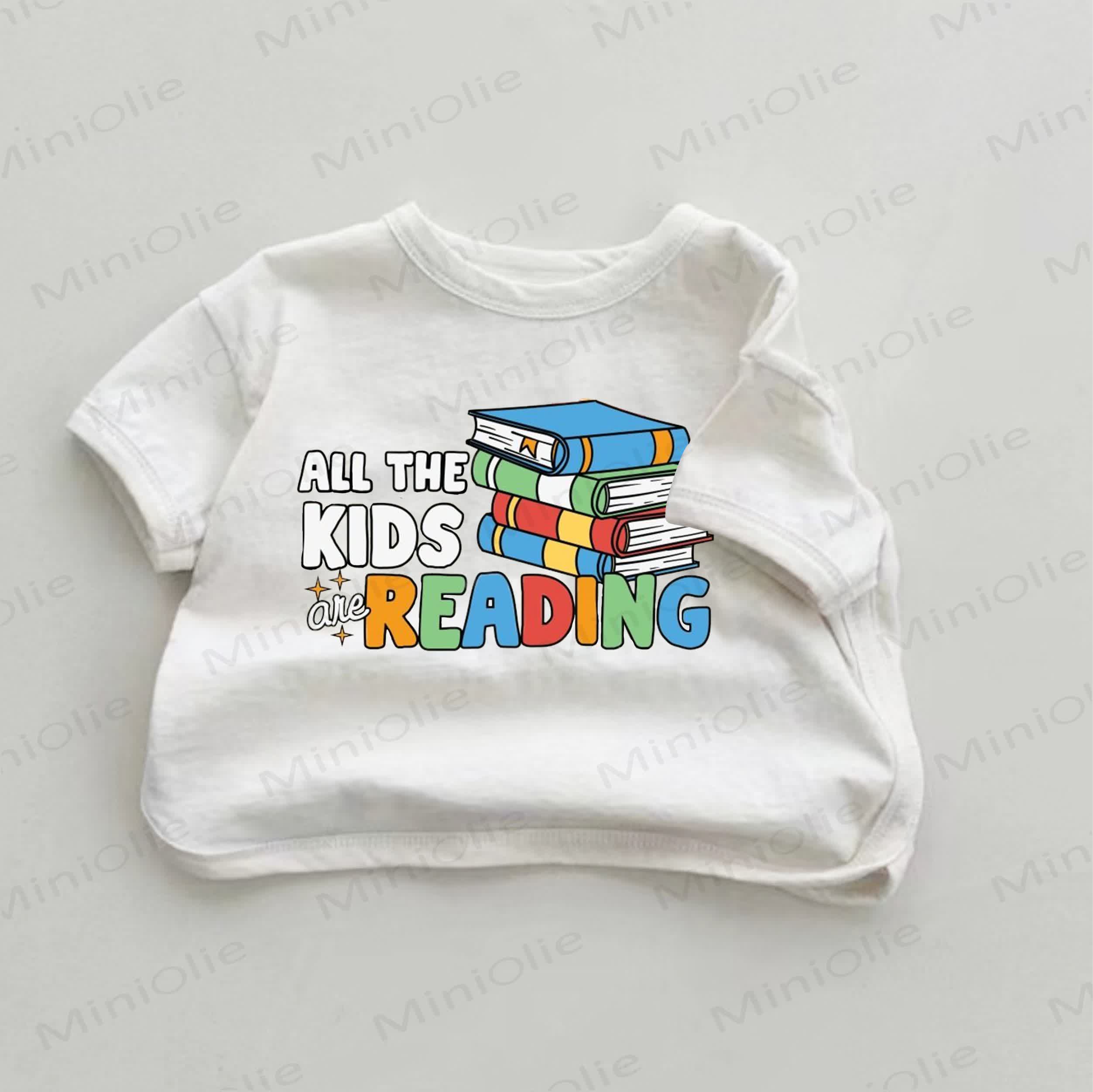 ALL THE KIDS ARE READING Baby White Books Print T-shirt - White - 18-24M - image 1
