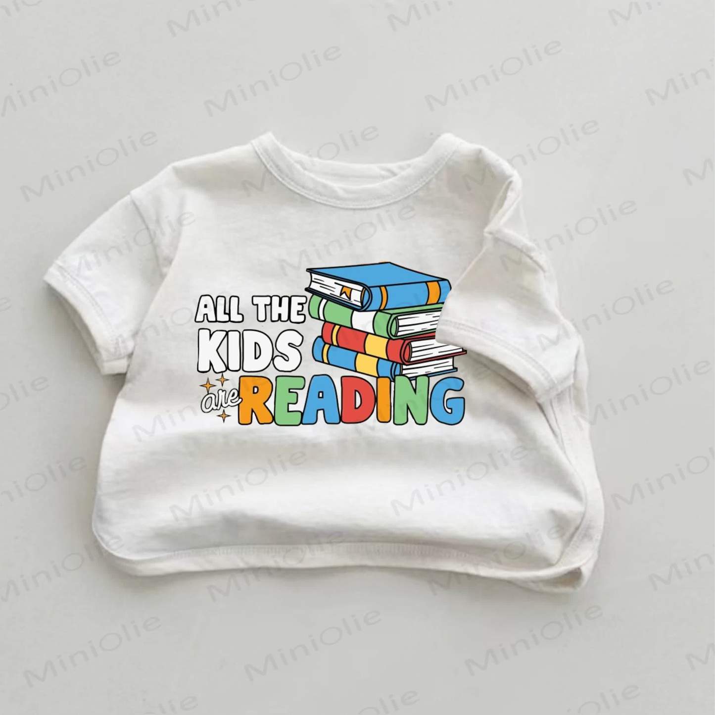 ALL THE KIDS ARE READING Baby White Books Print T-shirt - White - 18-24M - image 1